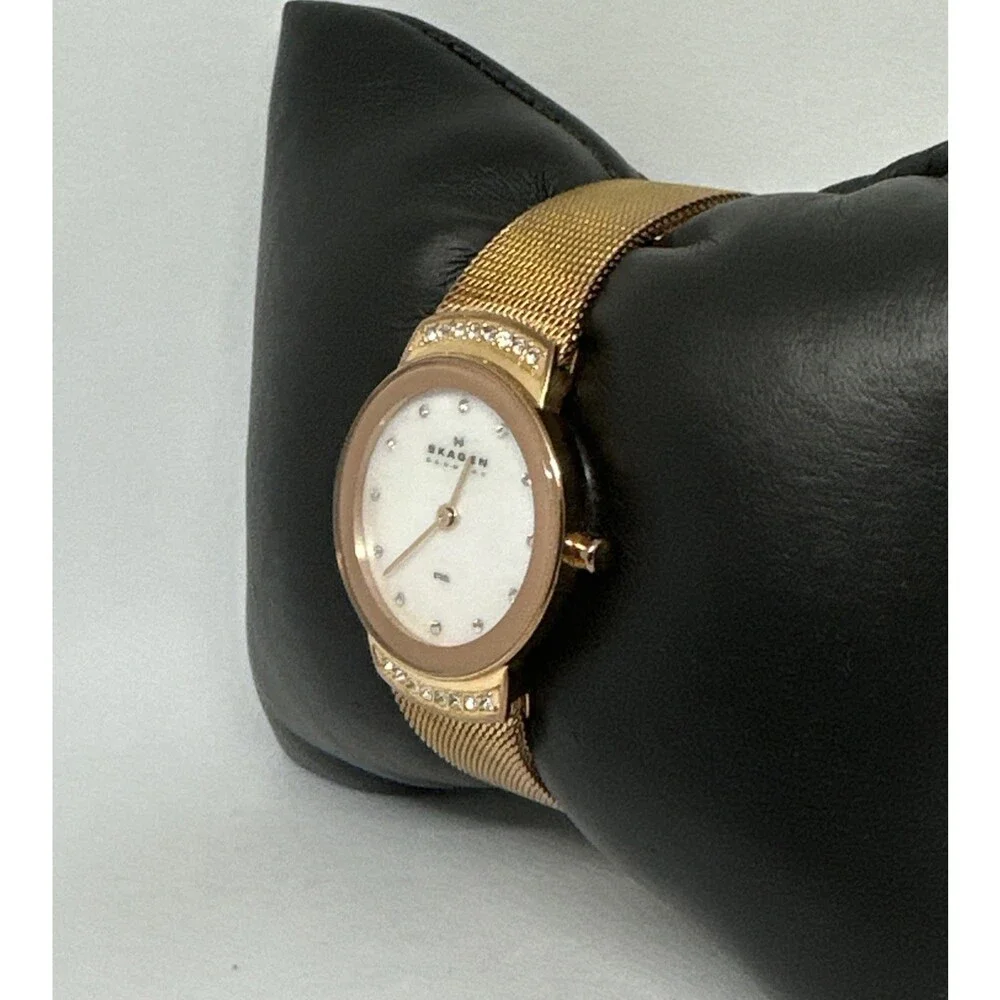 Skagen 812SRR Women's Gold Stainless Steel Mesh Analog Dial Quartz Watch HME712